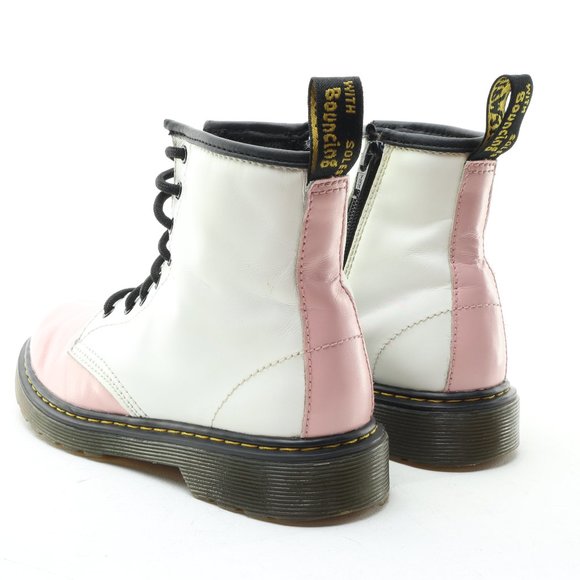 Dr. Martens 1460J Junior Softy T Leather Lace/Zip Boots Pink/White US3 EU34 - Picture 7 of 16